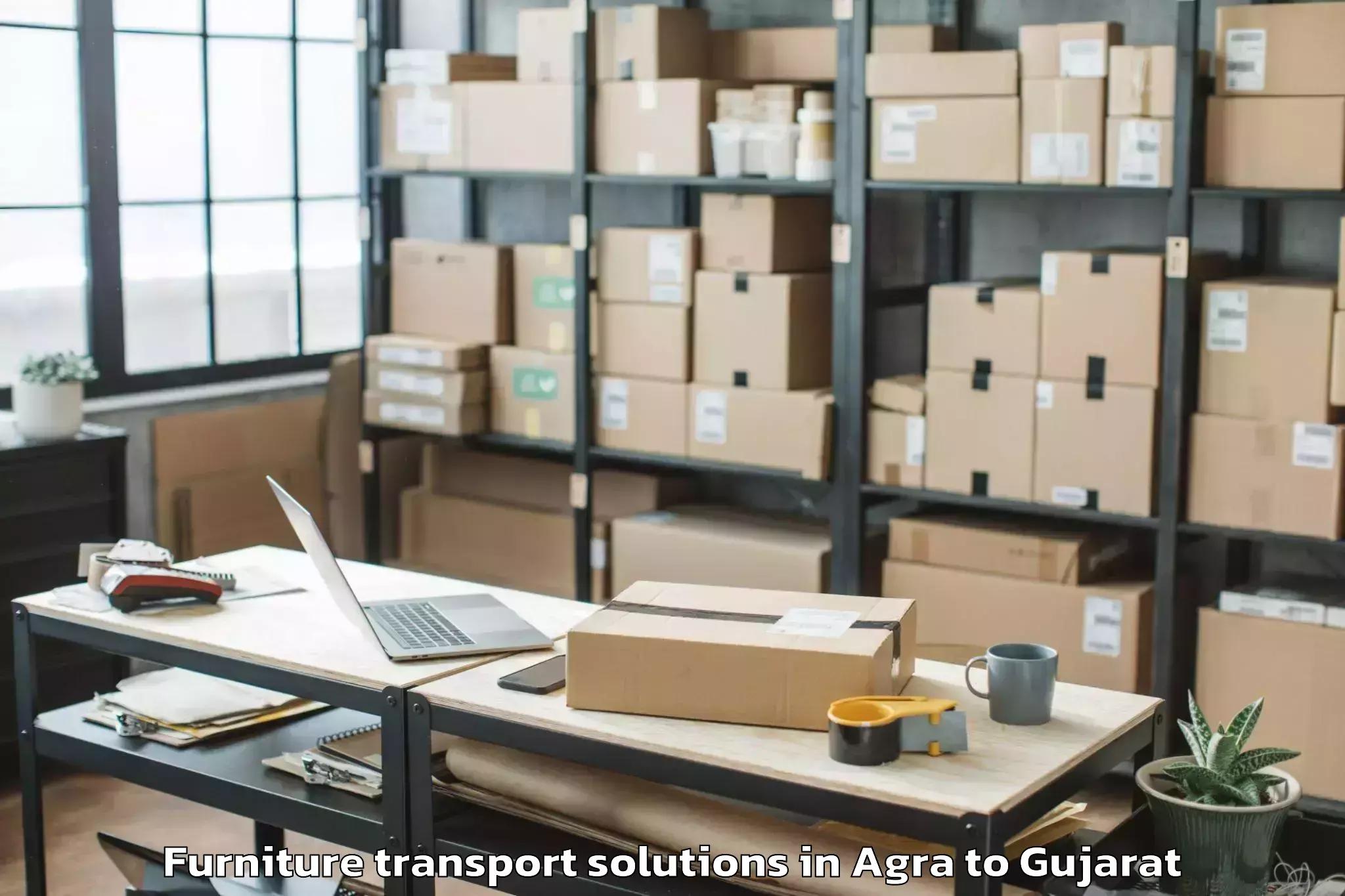 Book Agra to Jambughoda Furniture Transport Solutions Online